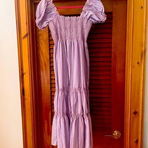 Lavender sear sucker top short sleeve dress- size large